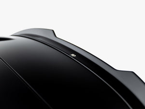 Maxton Design Spoiler CAP V.2 for Volkswagen Scirocco Mk3, black aerodynamic rear spoiler on a car with visible details