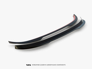 Maxton Design Spoiler CAP V.2 for Volkswagen Scirocco Mk3, black rear spoiler with sleek aerodynamic design.