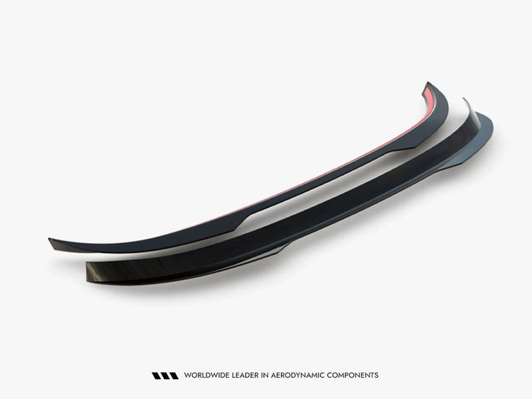 Maxton Design Spoiler CAP V.2 for Volkswagen Scirocco Mk3, black rear spoiler with sleek aerodynamic design.