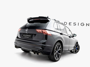 Maxton Design VW Tiguan R-Line MK2 facelift spoiler cap, black plastic exterior, precise fit for R and R-Line models.