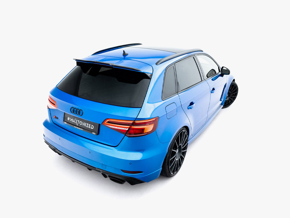 Maxton Design Spoiler Cap V3 for Audi RS3 8V Sportback, body and styling accessory, in black with textured finish.
