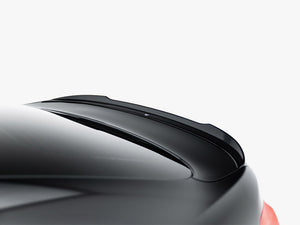 MAXTON® DESIGN spoiler extension for BMW 4 Series F36 Gran Coupe, showing the sleek black aerodynamic design on the car's rear.