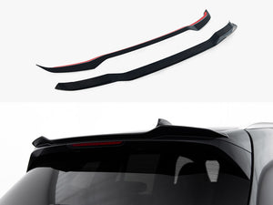Maxton Design BMW X3 G01 spoiler CAP, black body styling accessory, showing sleek aerodynamic design and mounting points.