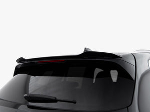 Maxton Design BMW X3 G01 spoiler CAP in black body styling part, designed to enhance vehicle aerodynamics and appearance.