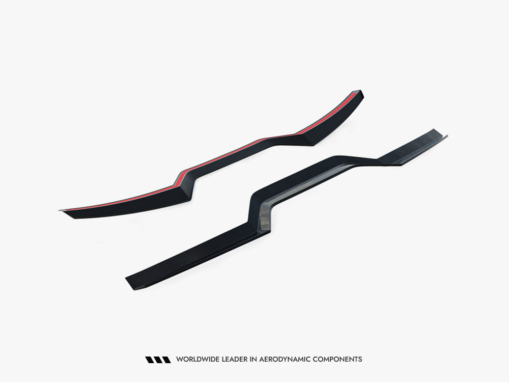 MAXTON® DESIGN BMW X6 M-Pack G06/X6 M F96 spoiler cap body styling component, shown in black with smooth finish.