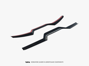 MAXTON® DESIGN BMW X6 M-Pack G06/X6 M F96 spoiler cap body styling component, shown in black with smooth finish.