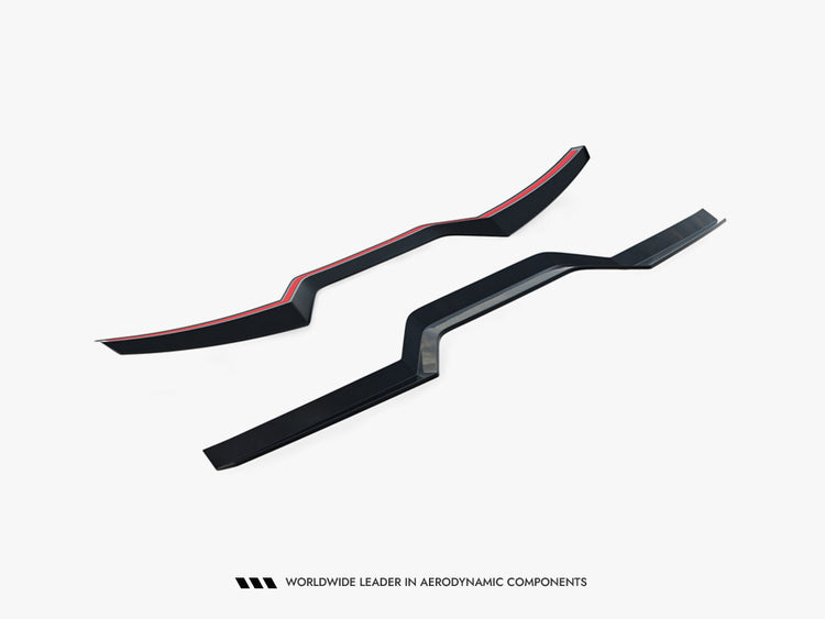 MAXTON® DESIGN BMW X6 M-Pack G06/X6 M F96 spoiler cap body styling component, shown in black with smooth finish.