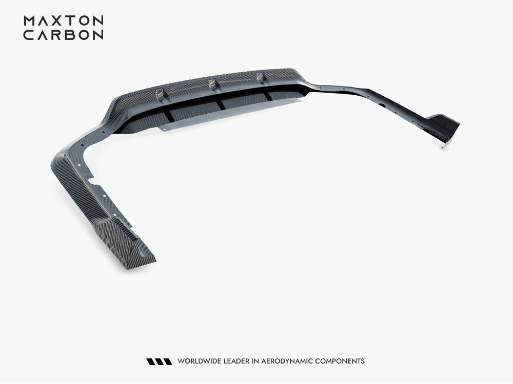 Maxton Design Prepreg carbon fiber rear diffuser for BMW X7 M-Pack G07 facelift, enhances vehicle's sporty body styling.