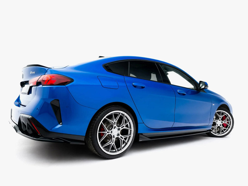 Maxton Design BMW M235i Gran Coupe F74 side skirt diffusers, body styling accessory in black with aerodynamic design.
