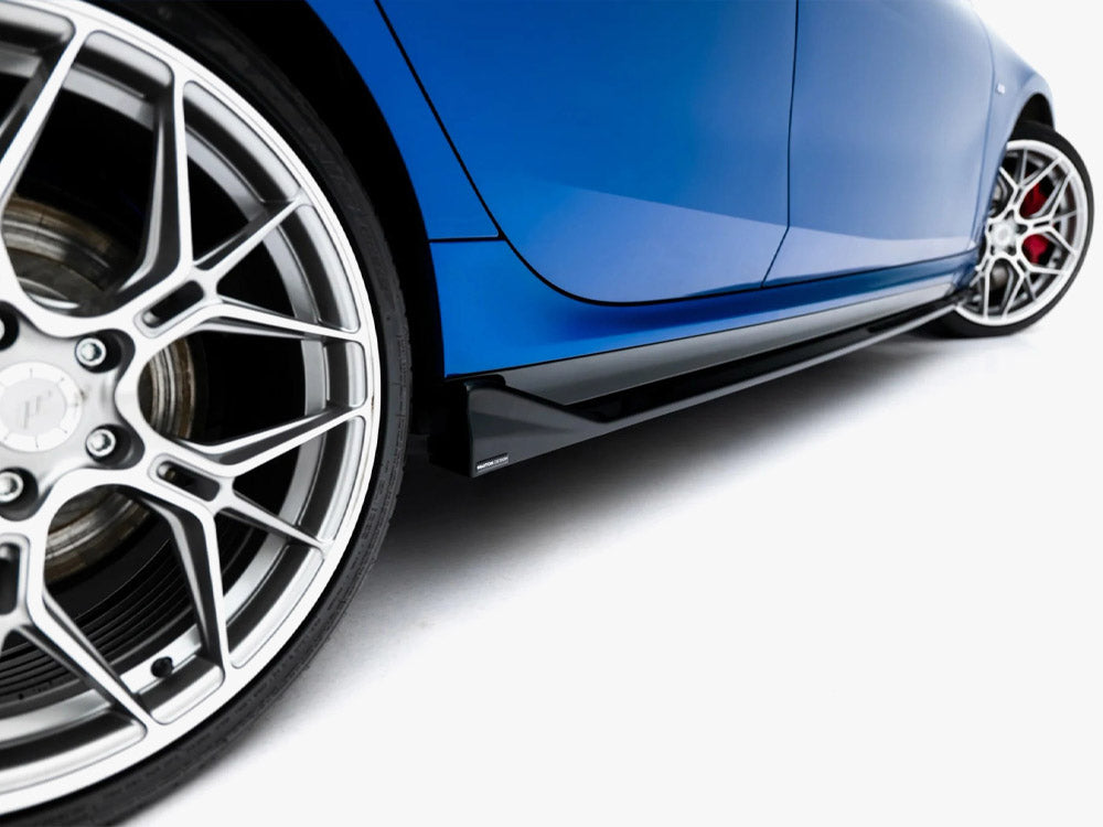 Maxton Design BMW M235i Gran Coupe F74 side skirt diffusers in black, stylish body and styling accessory for enhanced aerodynamics.