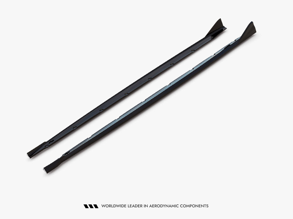 Maxton Design BMW M235i Gran Coupe F74 side skirt diffuser in black, part of the body styling accessories for enhanced aerodynamics.