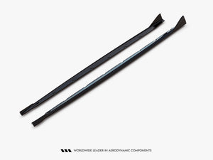 Maxton Design BMW M235i Gran Coupe F74 side skirt diffuser in black, part of the body styling accessories for enhanced aerodynamics.