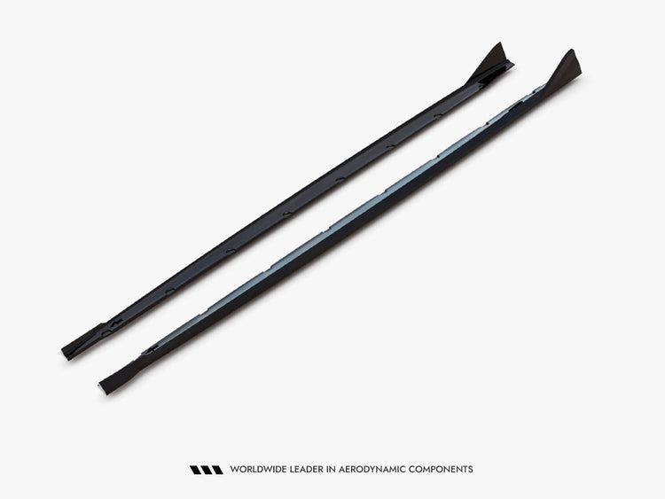 Maxton Design BMW M235i Gran Coupe F74 side skirt diffuser in black, part of the body styling accessories for enhanced aerodynamics.
