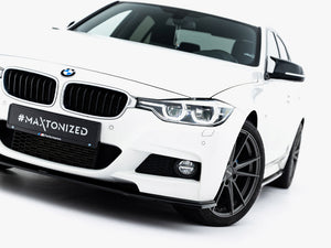 Maxton Design front splitter for BMW 3 Series M-Sport F30 and F30 Facelift, black aerodynamic car accessory.