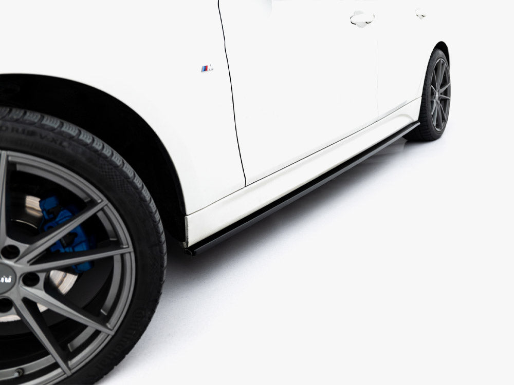 Maxton Design BMW 3 Series F30 M-Sport side skirt diffusers in black, designed for F30 facelift models, body styling accessory.