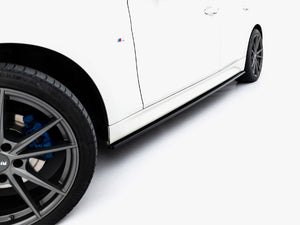 Maxton Design BMW 3 Series F30 M-Sport side skirt diffusers in black, designed for F30 facelift models, body styling accessory.