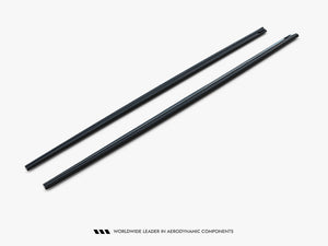 Maxton Design BMW 3 Series F30 M-Sport side skirt diffusers in black, body styling accessory for enhanced aerodynamics.