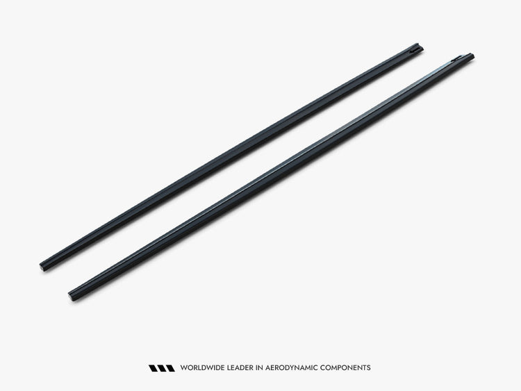 Maxton Design BMW 3 Series F30 M-Sport side skirt diffusers in black, body styling accessory for enhanced aerodynamics.