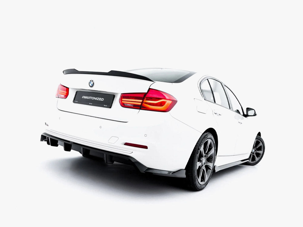 Maxton Design BMW 3 Series F30 Sportline sedan full body kit, including front and rear bumpers and side skirts, for enhanced sporty styling.