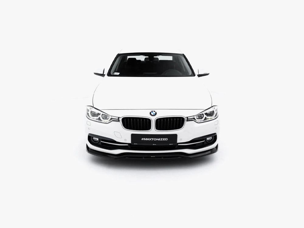 Maxton Design front splitter for BMW 3 Series F30 F31 Sportline sedan and touring, made of durable body and styling material.