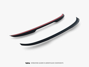 Maxton Design BMW 3 Series F30 Sportline sedan spoiler in black, designed for sporty body styling enhancements.