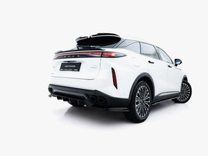 Maxton Design Omoda 9 Mk1 rear splitter with vertical bars, made of durable body and styling material for enhanced aerodynamics.