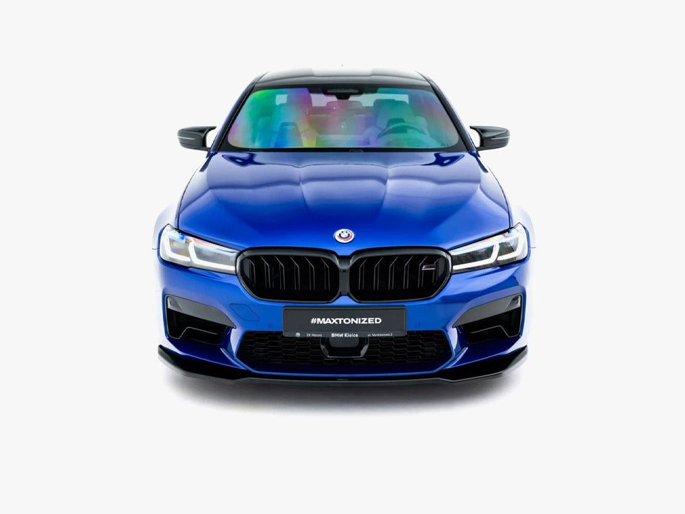 Maxton Design front splitter V.2 for BMW M5 F90 facelift, body and styling accessory, black aerodynamic front splitter