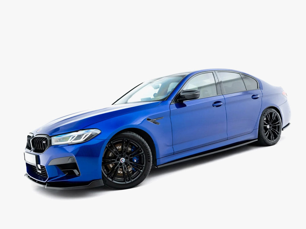 Maxton Design BMW M5 F90 facelift full body kit, including front and rear bumpers and side skirts, for enhanced styling.