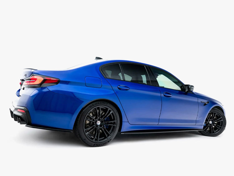 Maxton Design BMW M5 F90 facelift full body kit, including front and rear bumper and side skirts, for enhanced sporty styling.