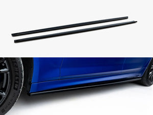 Maxton Design BMW M5 F90 Facelift full body kit featuring front and rear bumper extensions and side skirts for enhanced styling.