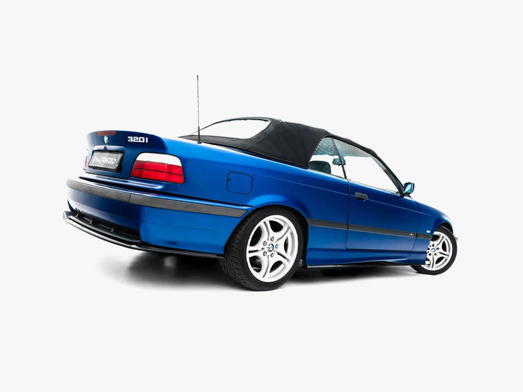 Maxton Design BMW M3 E36 side skirt diffusers for coupe and cabrio, body styling accessory in black with aerodynamic design.