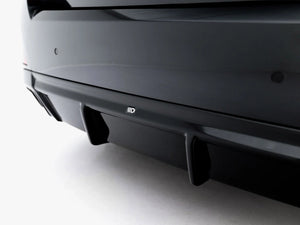 Maxton Design BMW 4 Series G26 M-Pack rear valance in black, designed for sporty body styling and aerodynamic enhancement.