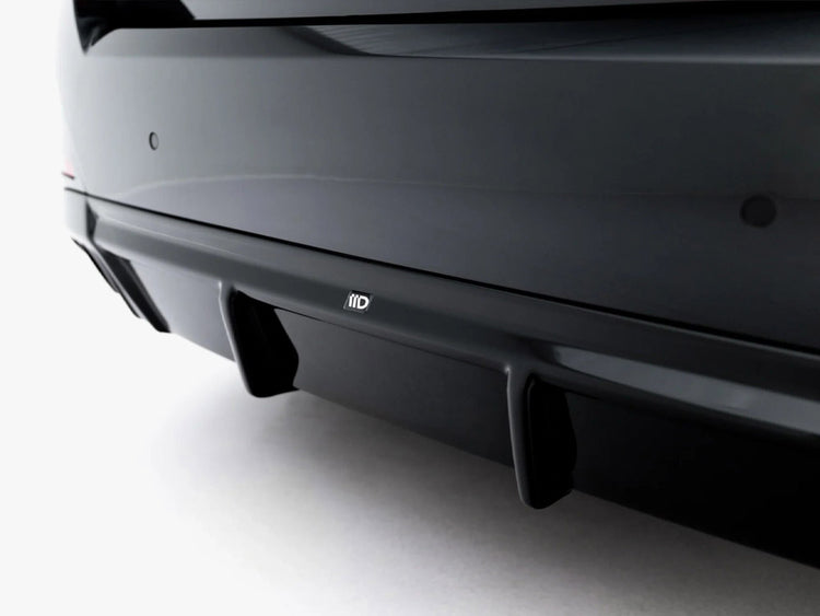 Maxton Design BMW 4 Series G26 M-Pack rear valance in black, designed for sporty body styling and aerodynamic enhancement.