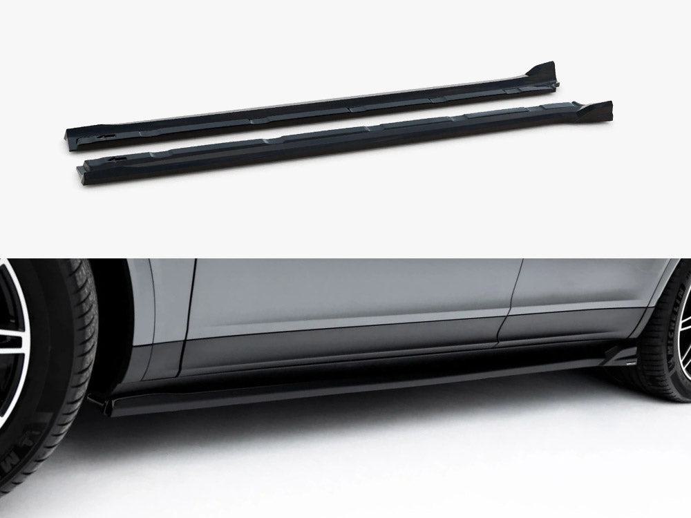 Maxton Design V.2 side skirt diffusers for Porsche Cayenne SUV and Coupe Mk3 Facelift, showing sleek body styling components.