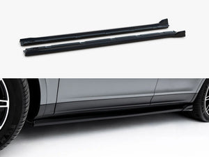 Maxton Design V.2 side skirt diffusers for Porsche Cayenne SUV and Coupe Mk3 Facelift, showing sleek body styling components.