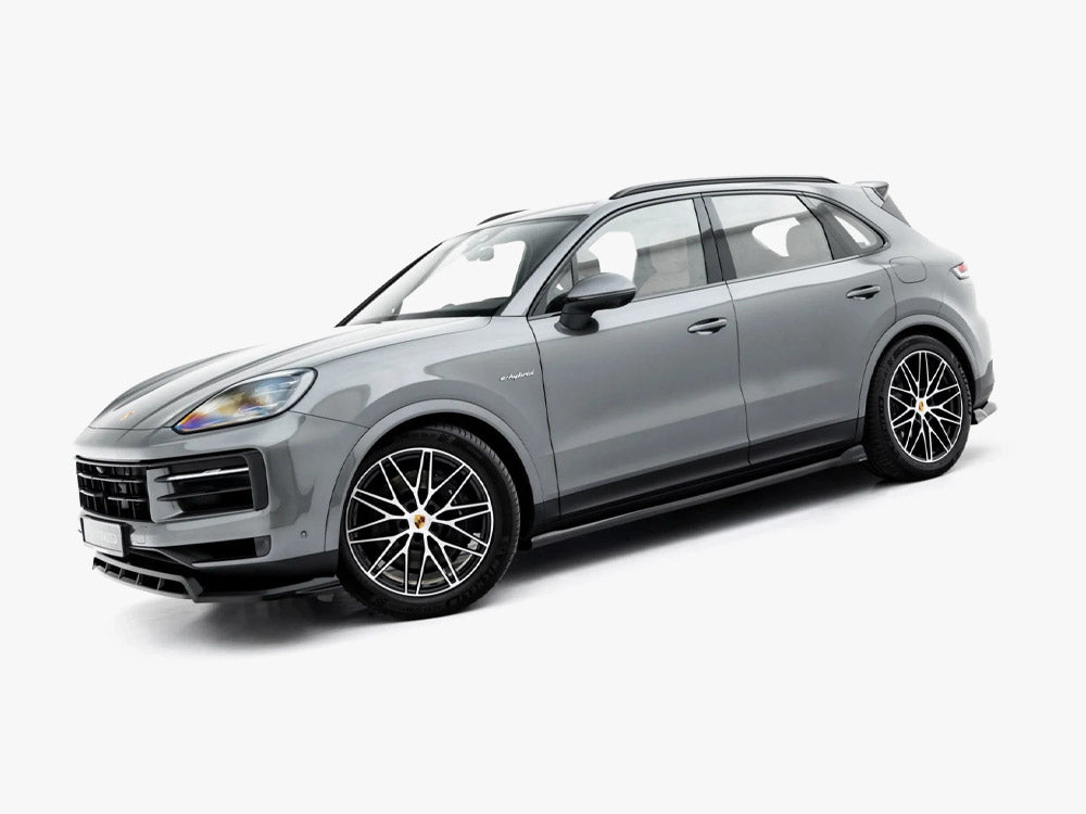 Maxton Design V.2 side skirt diffusers for Porsche Cayenne SUV and Coupe Mk3 Facelift, body styling accessory with aerodynamic design.