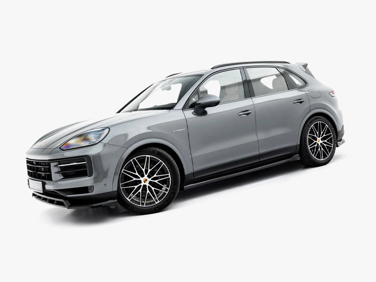 Maxton Design V.2 side skirt diffusers for Porsche Cayenne SUV and Coupe Mk3 Facelift, body styling accessory with aerodynamic design.