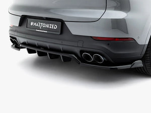 Maxton Design rear splitter with vertical bars for Porsche Cayenne Mk3 facelift SUV and coupe, body and styling accessory