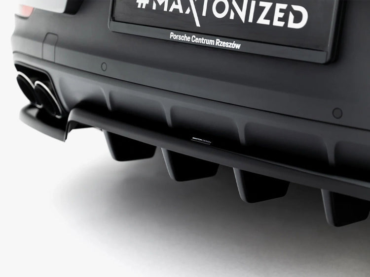 Maxton Design Porsche Cayenne Mk3 Facelift rear splitter with vertical bars, body and styling part for SUV and coupe models