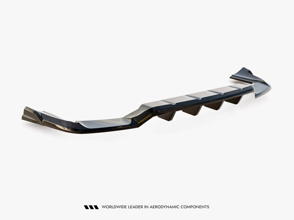 Maxton Design rear splitter with vertical bars for Porsche Cayenne Mk3 Facelift SUV and Coupe, body and styling accessory.