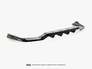 Maxton Design rear splitter with vertical bars for Porsche Cayenne Mk3 Facelift SUV and Coupe, body and styling accessory.