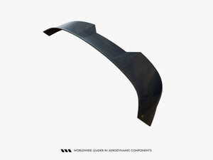 Maxton Design CAP 3D spoiler for Porsche Cayenne SUV Mk3 Facelift, body and styling accessory in black with aerodynamic design.