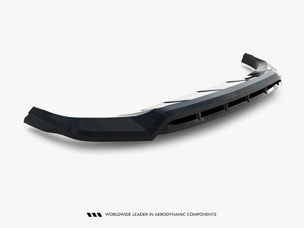Maxton Design front splitter for Porsche Cayenne SUV and Coupe Mk3 Facelift, body and styling accessory, black aerodynamic design