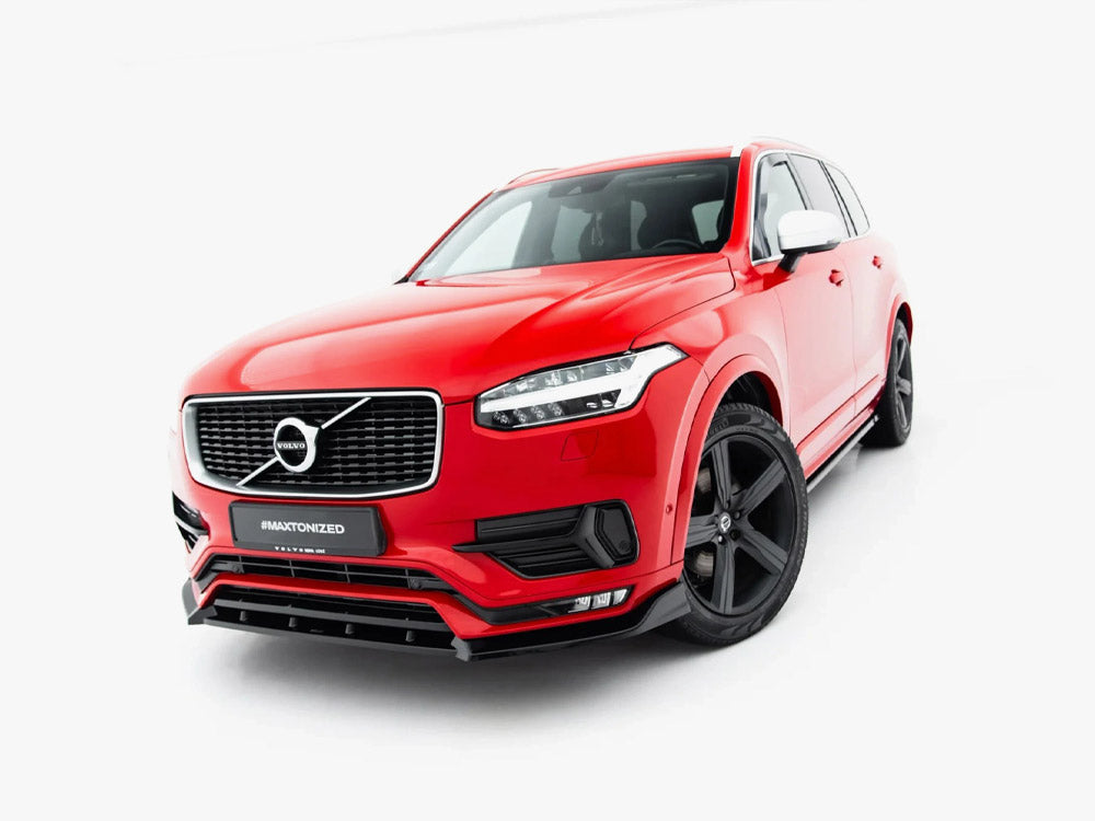 Maxton Design front splitter for Volvo XC90 R-Design Mk2, body styling accessory, black aerodynamic car body kit component