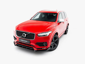 Maxton Design front splitter for Volvo XC90 R-Design Mk2, body styling accessory, black aerodynamic car body part with detailed finish.