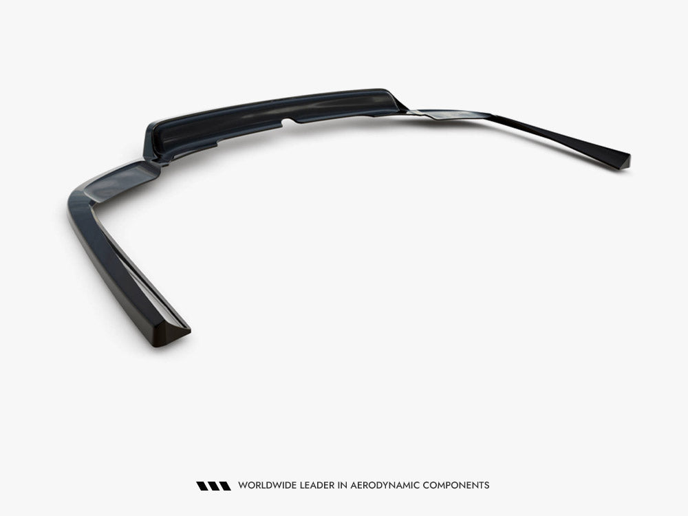 Maxton Design rear splitter with vertical bars for Volvo XC90 R-Design Mk2 and facelift, body styling accessory, black finish.