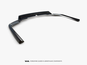 Maxton Design rear splitter with vertical bars for Volvo XC90 R-Design Mk2 and facelift, body styling accessory, black finish.