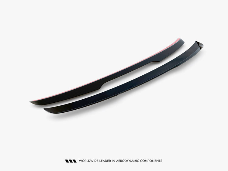 Maxton Design Volvo XC90 R-Design Mk2 spoiler, body and styling accessory, in black finish, mounted on vehicle's rear.