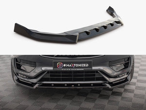 Maxton Design front splitter V.2 for Volvo XC90 R-Design Mk2 Facelift, body and styling accessory in black.