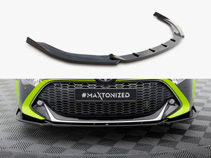 Maxton Design front splitter for Toyota Corolla GR Sport hatchback XII, body and styling accessory, black aerodynamic automotive part